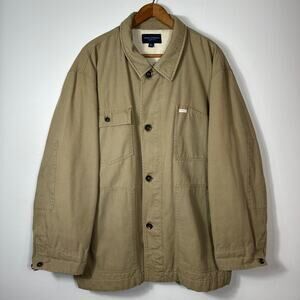 Daniel Cremieux Collection Khaki Cotton Chore Jacket Coat XXL Sherpa Lined